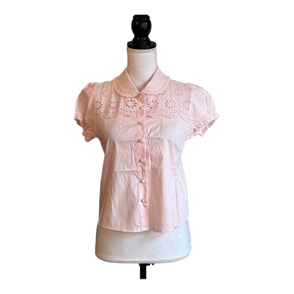 NWT Edikted Womens Massie Tailored Button Up Shirt and Matching Bottoms Pink - Picture 4 of 10